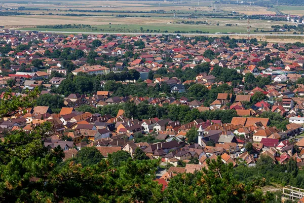 Cidade Rasnov Rosenau Roménia — Fotografia de Stock