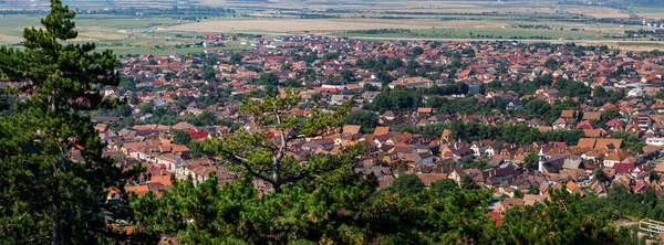 Rasnov Vagy Rosenau Városa Romániában — Stock Fotó