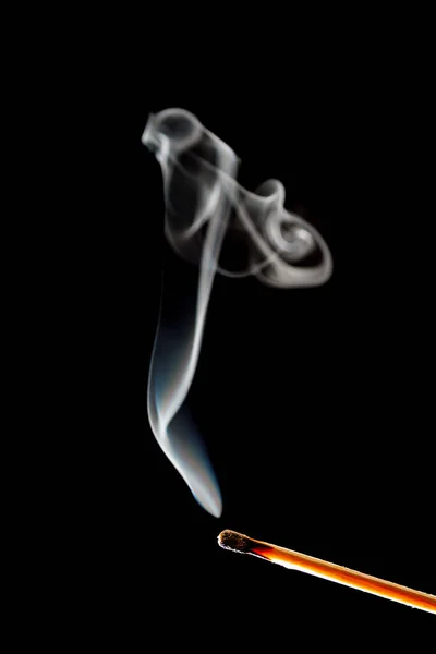 Rök Från Bränd Tändsticka — Stockfoto