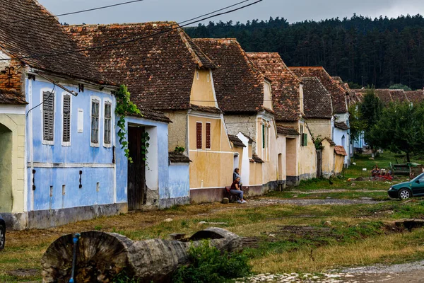 Romanya Nın Viscri Köyündeki Çiftlik Evleri — Stok fotoğraf