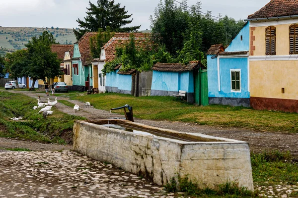 Las Casas Rurales Del Pueblo Viscri Rumania Fotos de stock libres de derechos