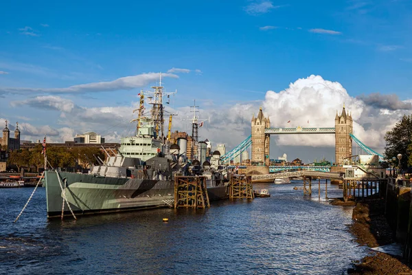 Warship Belfast London — Stockfoto