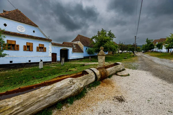 Village Farm Houses Viscri Romania — Fotografia de Stock