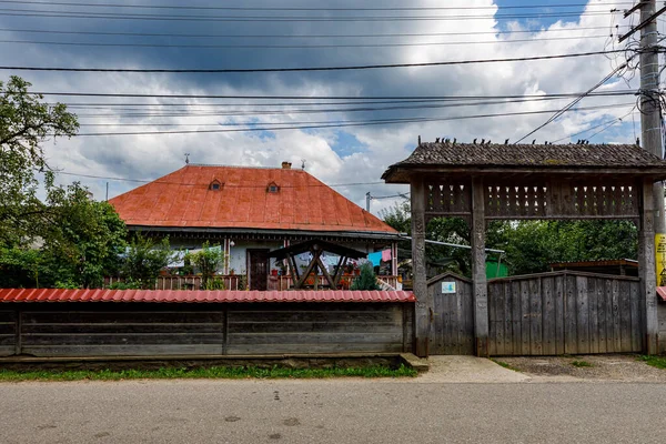 Casas Antigas Uma Aldeia Moldovita Bucovina Romênia — Fotografia de Stock