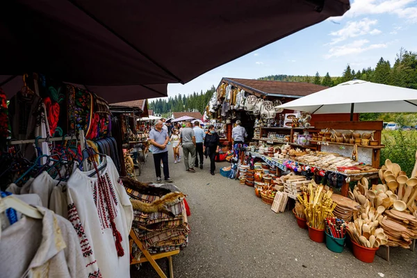 Mercado Turístico Voronet Romênia Agosto 2021 Imagem De Stock