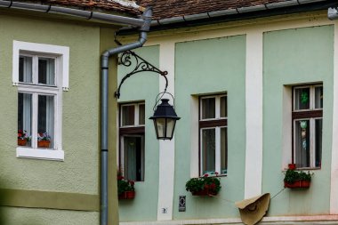 Transilvanya 'nın tarihi Sighisoara kenti Romanya