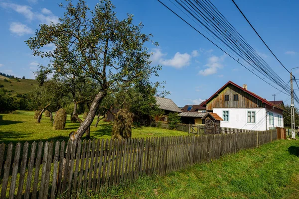 Maisons Anciennes Dans Village Moldovita Bucovine Roumanie — Photo