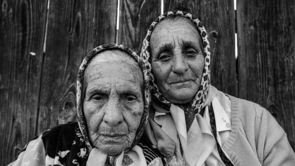 Seniorinnen Einem Dorf Rumänien — Stockfoto