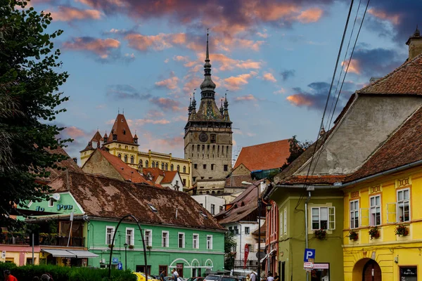 Ιστορική Πόλη Της Sighisoara Στην Τρανσυλβανία Της Ρουμανίας Αυγούστου 2021 — Φωτογραφία Αρχείου