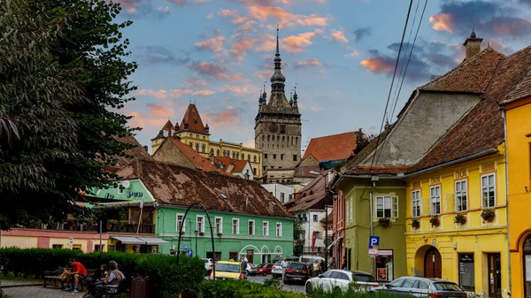 Ιστορική Πόλη Της Sighisoara Στην Τρανσυλβανία Της Ρουμανίας Αυγούστου 2021 — Φωτογραφία Αρχείου