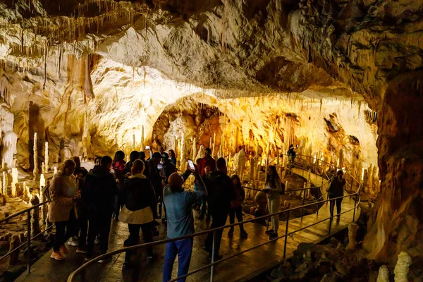 Turistas Cueva Del Oso Pestera Ursilor Chiscau Romania Agosto 2021 — Foto de Stock