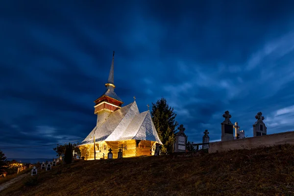 Antiga Capela Madeira Viscau Roménia — Fotografia de Stock