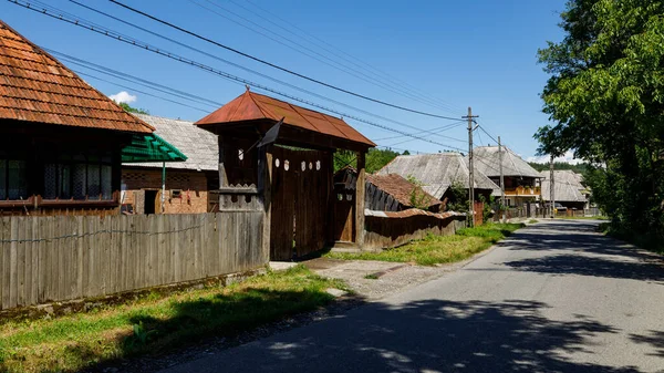 Traditional Doors Gate Old Farm Houses Maramures Romania — Foto Stock