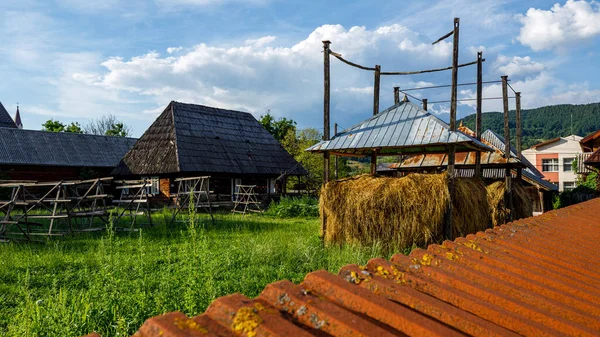 Farms Farm Houses Oncesti Maramures Romania — Fotografia de Stock