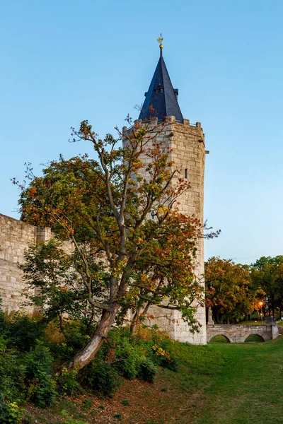 Historická Městská Zeď Muehlhousen Durynsku — Stock fotografie