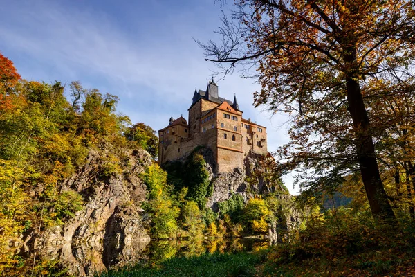 Det Medeltida Slottet Kriebstein Sachsen — Stockfoto