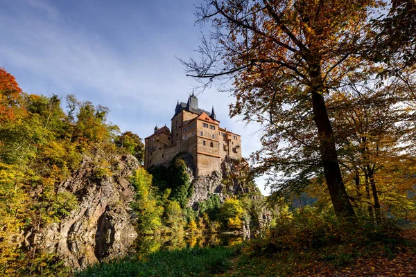 Det Medeltida Slottet Kriebstein Sachsen — Stockfoto