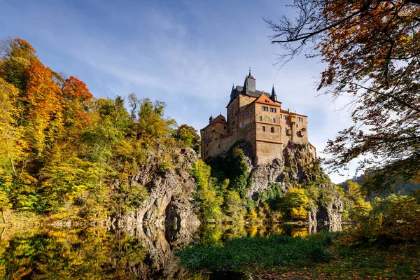 Średniowieczny Zamek Kriebstein Saksonii — Zdjęcie stockowe