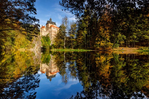 Det Medeltida Slottet Kriebstein Sachsen — Stockfoto