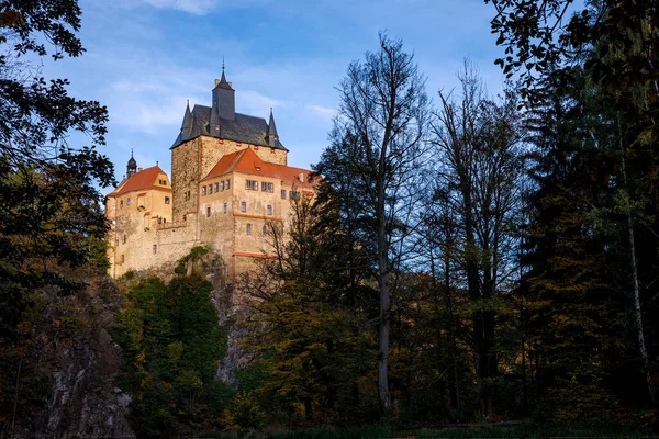 Średniowieczny Zamek Kriebstein Saksonii — Zdjęcie stockowe