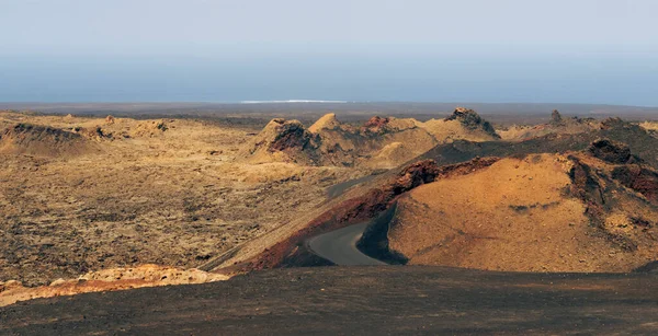 Vulkaan Lava Woestijn Lanzarote Canarische Eilanden — Stockfoto