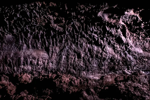 Texturas Escuras Coloridas Das Paredes Tubo Lava Ilha Canaria — Fotografia de Stock