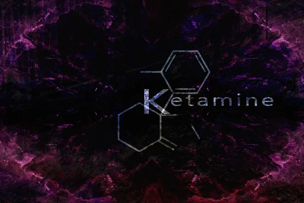 Ketamine Dissociatieve Ketamine Chemische Formule Moleculaire Structuur Ilustratie Achtergrond Voor — Stockfoto