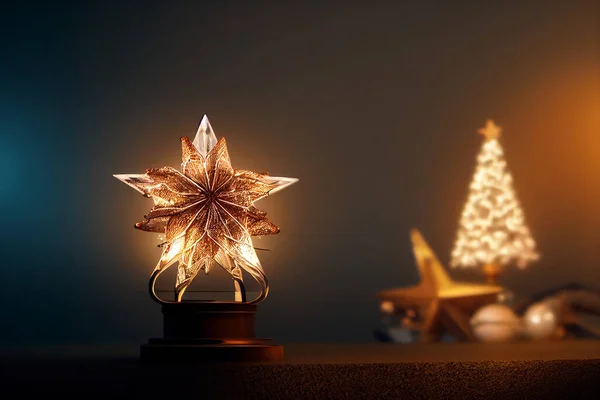 Christmas Lamp, christmas star, decoration cristmas card with free space for your text