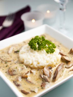 mantar soslu risotto