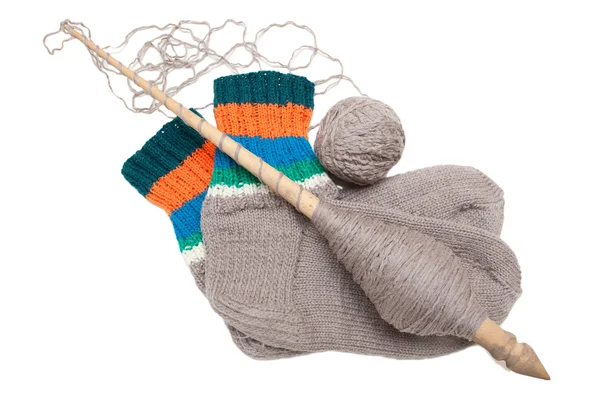 Knitted socks on a white background — Stock Photo, Image