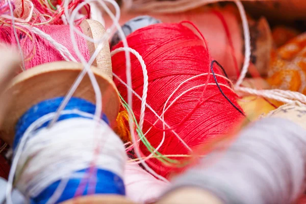 Multicolored threads for sewing — Stock Photo, Image