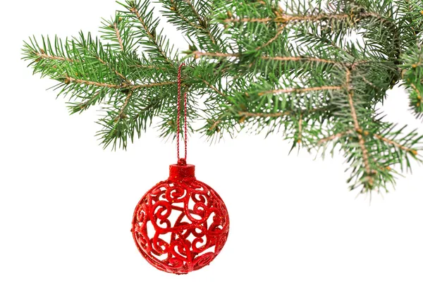 Christmas ball on the tree — Stock Photo, Image