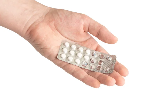 Pills in hand — Stock Photo, Image