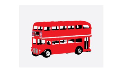 Londra otobüs rutmaster renkli çizimi