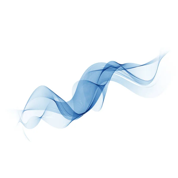 Fundo vetorial abstrato, linhas onduladas transparentes azuis. onda de fumo. — Vetor de Stock