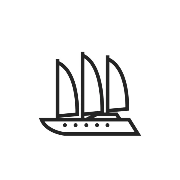 Икона Линии Суперяхт Класса Люкс Морской Круизный Транспорт Изолированное Векторное — стоковый вектор