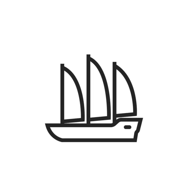 Иконка Линии Парусника Судно Плавания Изолированное Векторное Изображение — стоковый вектор