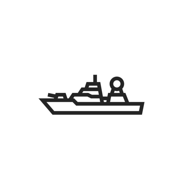 Oorlogsschip Icoon Militair Oorlogsschip Symbool Van Marine Geïsoleerde Vectorafbeelding Eenvoudige — Stockvector
