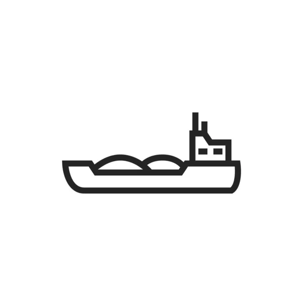 Barge Ship Line Icon River Transport Symbol Isolated Vector Image — 图库矢量图片