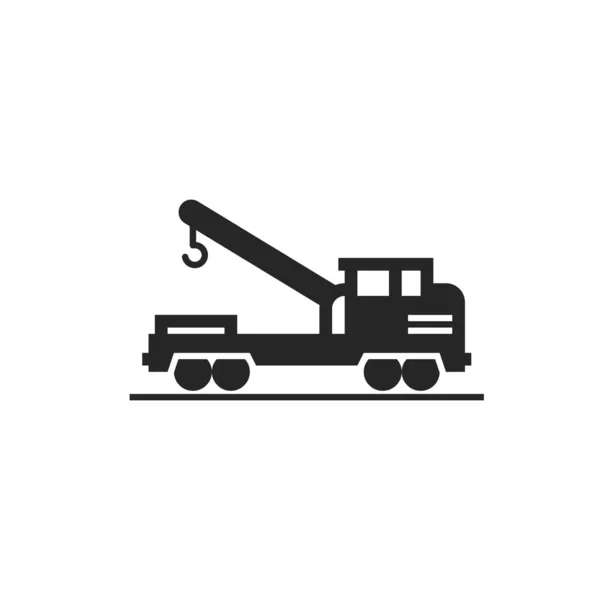 修理列車のアイコン 重機や鉄道輸送のシンボル 孤立したベクトル画像 — ストックベクタ