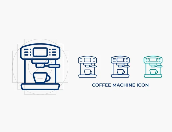Kahve Makinesi Çizgisi Simgesi Kafe Kafe Ekipmanları Mutfak Elektrikli Aletleri — Stok Vektör