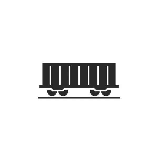 Konteyner Demiryolu Yük Vagonu Ikonu Demiryolu Taşıma Sembolü Izole Vektör — Stok Vektör