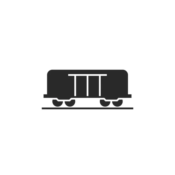 Vasúti Teherkocsi Ikonja Vasúti Teherszállítás Szimbóluma Izolált Vektorkép — Stock Vector