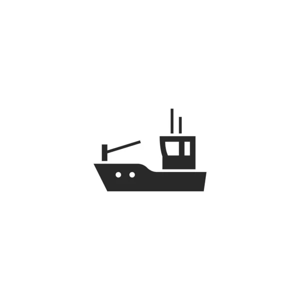 漁船のアイコン 船舶や漁業のシンボルです 孤立したベクトル画像 — ストックベクタ