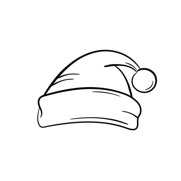 Sombrero Santa Claus Dibujado Mano Elemento Vectorial Incompleto Para Diseño — Archivo Imágenes Vectoriales