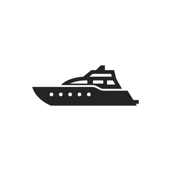 Super Jacht Icoon Luxe Cruisetransport Voor Reizen Rusten Geïsoleerde Vectorafbeelding — Stockvector