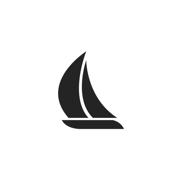 Segelbåtsikon Segling Och Regatta Symbol Isolerad Vektorbild Enkel Stil — Stock vektor
