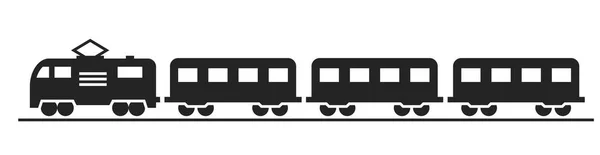 Ikon Kereta Listrik Lokomotif Dan Gerobak Penumpang Mengisolasi Gambar Vektor - Stok Vektor