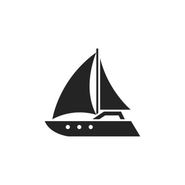 luxury sailing yacht icon. boat for sailing trip and tourism. isolated vector image