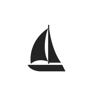 sailboat icon. yacht for sailing sea trip and tourism. isolated vector image